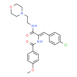 (Z)-N-(1-(4-chlorophenyl)-3-((2-morpholinoethyl)amino)-3-oxoprop-1-en-2-yl)-4-methoxybenzamide结构式