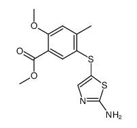 2-Amino-5-[(5-carbomethoxy-4-methoxy-2-methylphenyl)thio]thiazole结构式
