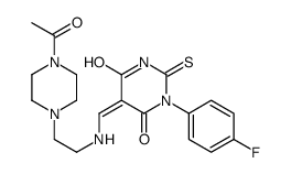 5-[[2-(4-acetylpiperazin-1-yl)ethylamino]methylidene]-1-(4-fluorophenyl)-2-sulfanylidene-1,3-diazinane-4,6-dione Structure