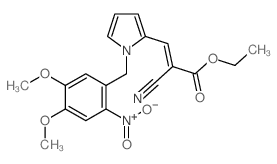 2-Propenoicacid, 2-cyano-3-[1-[(4,5-dimethoxy-2-nitrophenyl)methyl]-1H-pyrrol-2-yl]-,ethyl ester Structure