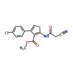 Methyl 4-(4-chlorophenyl)-2-[(cyanoacetyl)amino]-3-thiophenecarboxylate结构式
