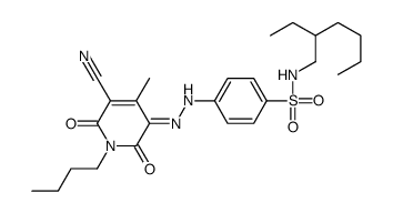 4-[(1-butyl-5-cyano-1,2-dihydro-6-hydroxy-4-methyl-2-oxo-3-pyridyl)azo]-N-(2-ethylhexyl)benzenesulphonamide结构式