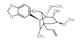Bicyclo[3.2.1]octane-2,8-diol,7-(1,3- benzodioxol-5-yl)-1,3-dimethoxy-6-methyl- 5-(2-propenyl)-,(1R,2R,3S,5R,6R,7S,8S)-rel- (-)- Structure