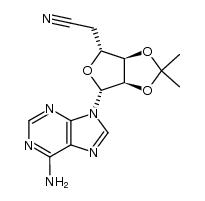 2-{(3aR,4R,6R,6aR)-6-(6-amino-9H-purin-9-yl)-2,2-dimethylperhydrofuro[3,4-d][1,3]dioxol-4-yl}ethanenitrile结构式