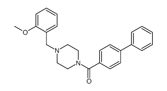 [4-[(2-methoxyphenyl)methyl]piperazin-1-yl]-(4-phenylphenyl)methanone Structure