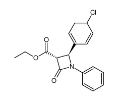 (2S,3R)-2-(4-Chloro-phenyl)-4-oxo-1-phenyl-azetidine-3-carboxylic acid ethyl ester Structure