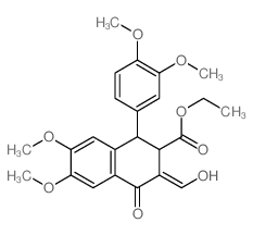 2-Naphthalenecarboxylicacid,1-(3,4-dimethoxyphenyl)-1,2,3,4-tetrahydro-3-(hydroxymethylene)-6,7-dimethoxy-4-oxo-,ethyl ester结构式