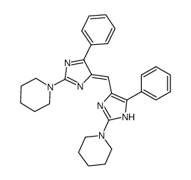 5,5'-diphenyl-2,2'-di-piperidin-1-yl-1(3)H,4'H-4,4'-methanylylidene-bis-imidazole结构式