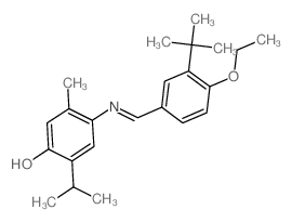 4-[(4-ethoxy-3-tert-butyl-phenyl)methylideneamino]-5-methyl-2-propan-2-yl-phenol结构式