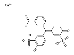 calcium hydrogen 3-[(4-hydroxy-3-sulphonatophenyl)(4-oxo-3-sulphonato-2,5-cyclohexadien-1-ylidene)methyl]benzoate结构式