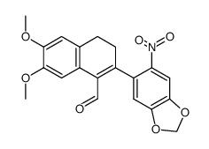 3,4-dihydro-2-(3,4-methylenedioxy-6-nitrophenyl)-6,7-dimethoxy-1-naphthaldehyde结构式
