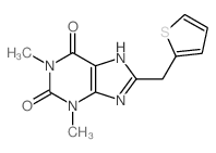 1,3-dimethyl-8-(thiophen-2-ylmethyl)-7H-purine-2,6-dione结构式