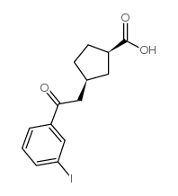 cis-3-[2-(3-iodophenyl)-2-oxoethyl]cyclopentane-1-carboxylic acid结构式