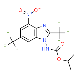 [4-Nitro-2,6-bis(trifluoromethyl)-1H-benzimidazol-1-yl]carbamic acid isopropyl ester structure