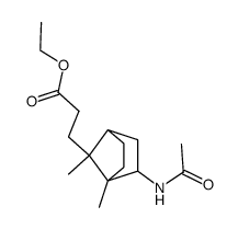 ethyl 3-(anti-1,7-dimethyl-2-(acetylamino)bicyclo[2.2.1]hept-7-yl)propanoate结构式