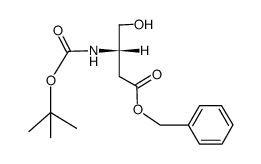 Butanoic acid, 3-[[(1,1-dimethylethoxy)carbonyl]amino]-4-hydroxy-,phenylmethyl ester, (3S)- Structure