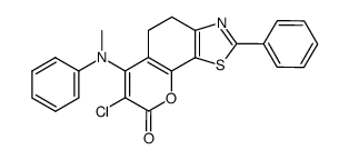 7-chloro-6-(methyl(phenyl)amino)-2-phenyl-4,5-dihydro-8H-chromeno[7,8-d]thiazol-8-one Structure