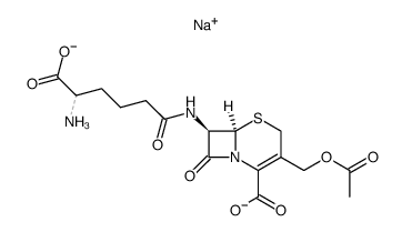 (6R)-3-acetoxymethyl-7t-((Ξ)-5-amino-5-carboxy-pentanoylamino)-8-oxo-(6rH)-5-thia-1-aza-bicyclo[4.2.0]oct-2-ene-2-carboxylic acid; disodium salt Structure