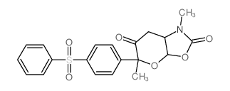 1,5-Dimethyl-5-(4-(phenylsulfonyl)phenyl)dihydro-3aH-pyrano(3,2-d)(1,3)oxazole-2,6(1H,5H)-dione结构式