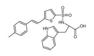 (2S)-3-(1H-indol-3-yl)-2-[[5-[2-(4-methylphenyl)ethenyl]thiophen-2-yl]sulfonylamino]propanoic acid结构式