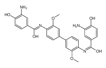 N,N'-(3,3'-dimethoxy[1,1'-biphenyl]-4,4'-diyl)bis[3-amino-4-hydroxybenzamide] Structure