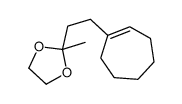 2-[2-(cyclohepten-1-yl)ethyl]-2-methyl-1,3-dioxolane结构式