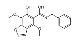 N-benzyl-6-hydroxy-4,7-dimethoxy-1-benzofuran-5-carboxamide结构式