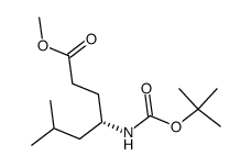 (S)-methyl 4-<(tert-butyloxycarbonyl)amino>-6-methylheptanoate结构式