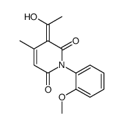 3-(1-hydroxyethylidene)-1-(2-methoxyphenyl)-4-methylpyridine-2,6-dione结构式