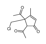4,5-diacetyl-4-(chloromethyl)-3-methylcyclopent-2-en-1-one Structure