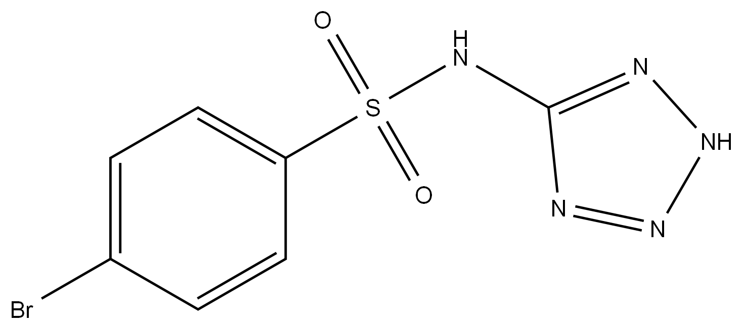 4-溴-N-2H-四唑-5-基-苯磺酰胺结构式