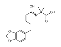 2-[5-(1,3-benzodioxol-5-yl)penta-2,4-dienoylamino]-2-methylpropanoic acid Structure