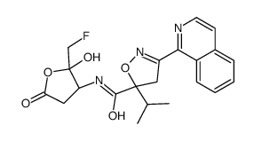 (5R)-N-[(2S,3S)-2-(fluoromethyl)-2-hydroxy-5-oxooxolan-3-yl]-3-isoquinolin-8-yl-5-propan-2-yl-4H-1,2-oxazole-5-carboxamide Structure