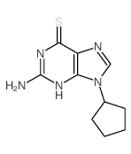 2-amino-9-cyclopentyl-3H-purine-6-thione结构式
