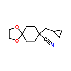 8-(环丙基甲基)-1,4-二氧杂螺[4.5]癸烷-8-甲腈结构式