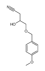 3-hydroxy-4-[(4-methoxyphenyl)methoxy]butanenitrile Structure