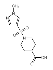 1-(1-methylpyrazol-4-yl)sulfonylpiperidine-4-carboxylic acid Structure