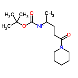 2-Methyl-2-propanyl [5-oxo-5-(1-piperidinyl)-2-pentanyl]carbamate Structure