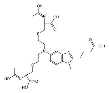 4-[5-[bis[2-[(2R)-2-acetamido-2-carboxyethyl]sulfanylethyl]amino]-1-methylbenzimidazol-2-yl]butanoic acid结构式