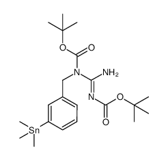 N,N''-bis(tert-butoxycarbonyl)-N-(3-trimethylstannylbenzyl)guanidine结构式