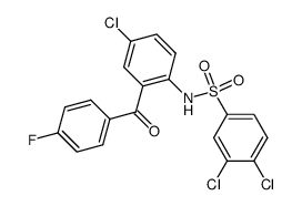 3,4-dichloro-N-[4-chloro-2-(4-fluoro-benzoyl)-phenyl]-benzenesulfonamide结构式