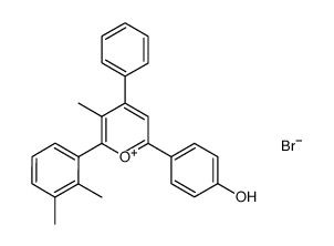 2-(4-hydroxyphenyl)-4-phenyl-5-methyl-6-(2,3-dimethylphenyl)pyrylium bromide Structure