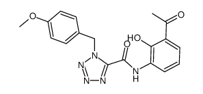 1-(4-Methoxy-benzyl)-1H-tetrazole-5-carboxylic acid (3-acetyl-2-hydroxy-phenyl)-amide Structure