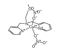 [Cu(N-(2-methoxyethyl)-N,N-bis(2-pyridylmethyl)amine)(NO3)2]结构式