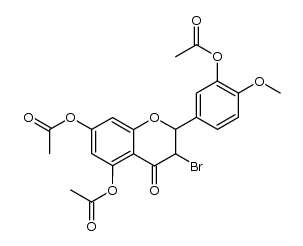 5,7-diacetoxy-2-(3-acetoxy-4-methoxy-phenyl)-3-bromo-chroman-4-one Structure