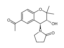 1-((3R,4S)-6-acetyl-3-hydroxy-2,2-dimethylchroman-4-yl)pyrrolidin-2-one结构式