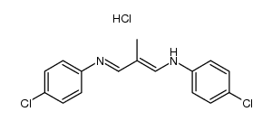 (E)-4-chloro-N-((E)-3-((4-chlorophenyl)amino)-2-methylallylidene)aniline hydrochloride结构式