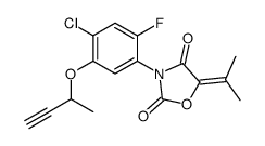 3-(5-but-3-yn-2-yloxy-4-chloro-2-fluorophenyl)-5-propan-2-ylidene-1,3-oxazolidine-2,4-dione Structure