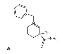1-benzyl-3-bromo-3-carbamoyl-1-piperideinium bromide Structure