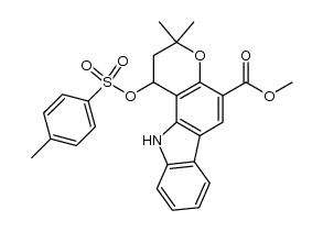 methyl 3,3-dimethyl-1-(tosyloxy)-1,2,3,11-tetrahydropyrano[3,2-a]carbazole-5-carboxylate Structure